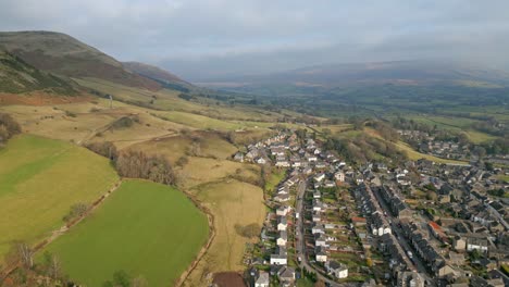 Cinematic-aerial-footage-of-Sedbergh-village,-the-ideal-place-to-escape-to-at-any-time-of-year