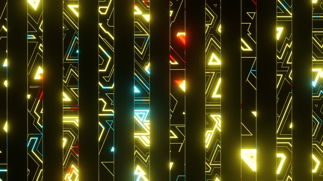 VJ Loop animation of yellow running lines.