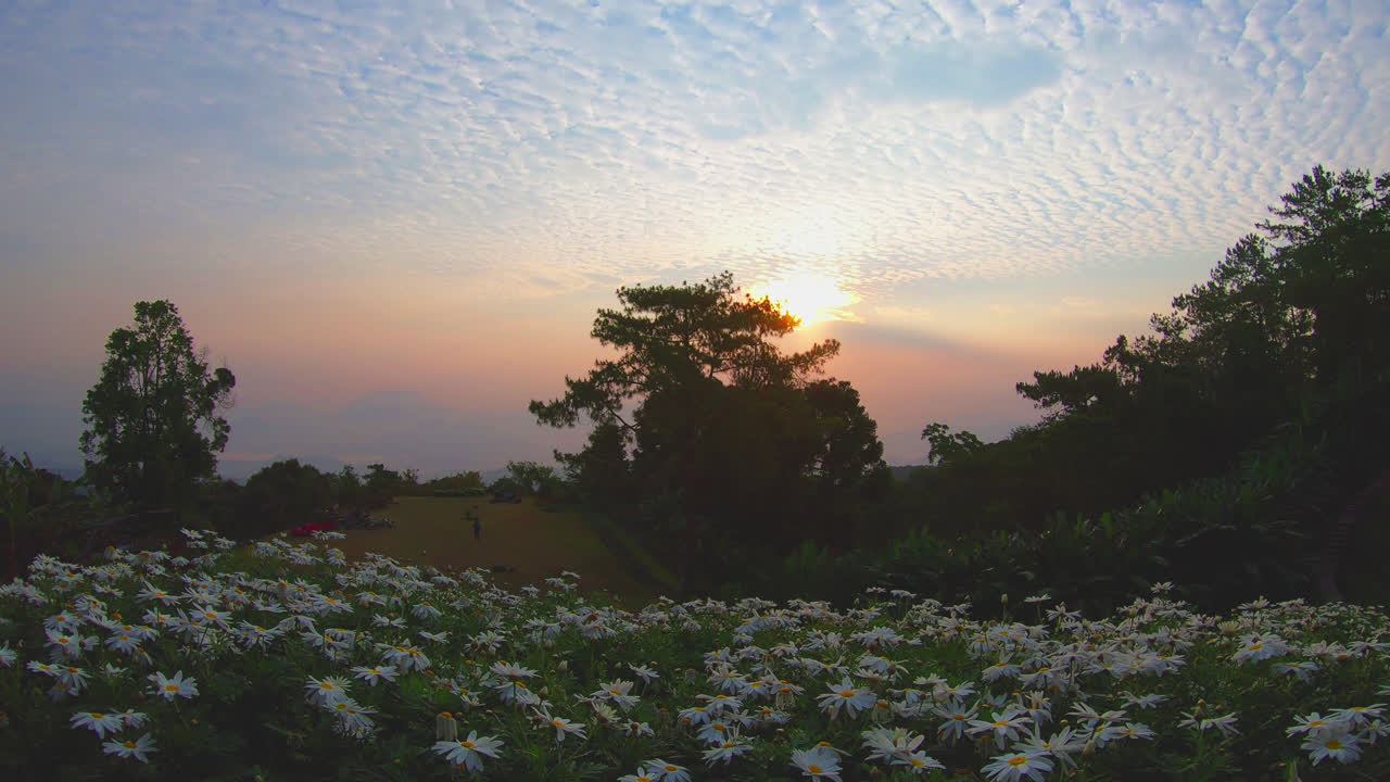 태국 huai nam dang 국립 공원의 일출