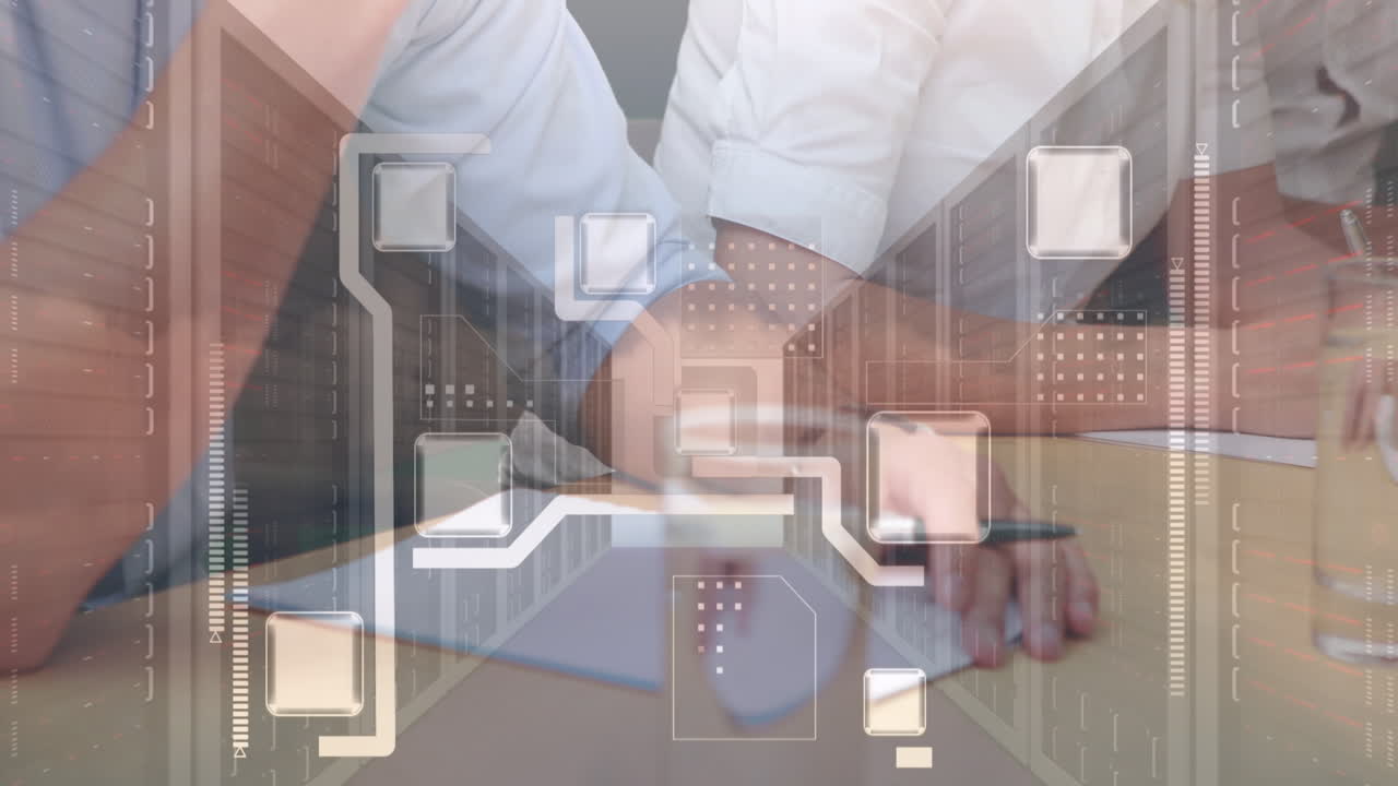 animación del procesamiento de datos financieros sobre las empresas personas