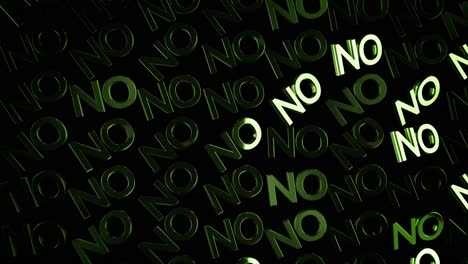 abstract 3d render of the word "no"