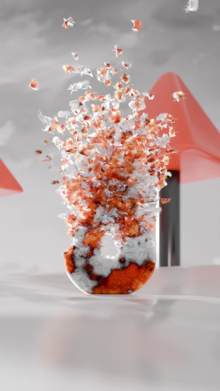 renderizado en 3d de una rosquilla con un efecto explosión