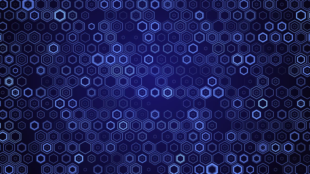 Hexagonal abstract technology loop background. Geometric blue pattern for Hi-Tech communication design. Nano shield pattern.