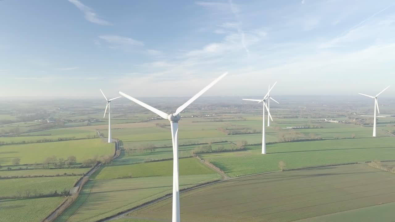 Wind Farm in a Green Rural Landscape