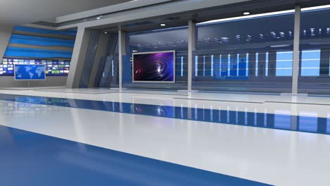 el bucle de fondo del estudio de noticias virtual en 3d