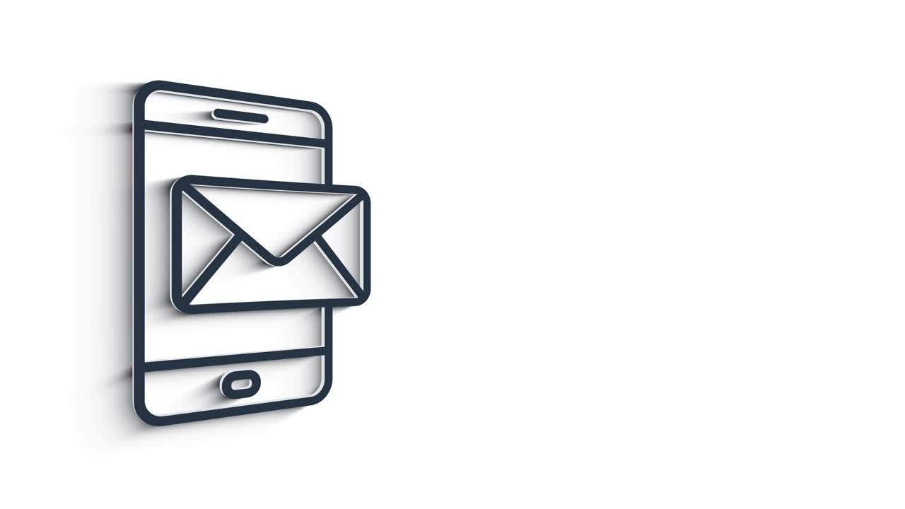 Social media 3D shadow icon design isolated on white background. Outline web icon. Motion graphics.