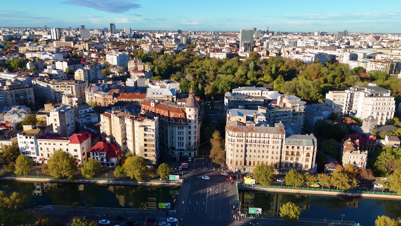 vista cinematográfica desde un avión no tripulado sobre el distrito de ojar, bucarest, rumania