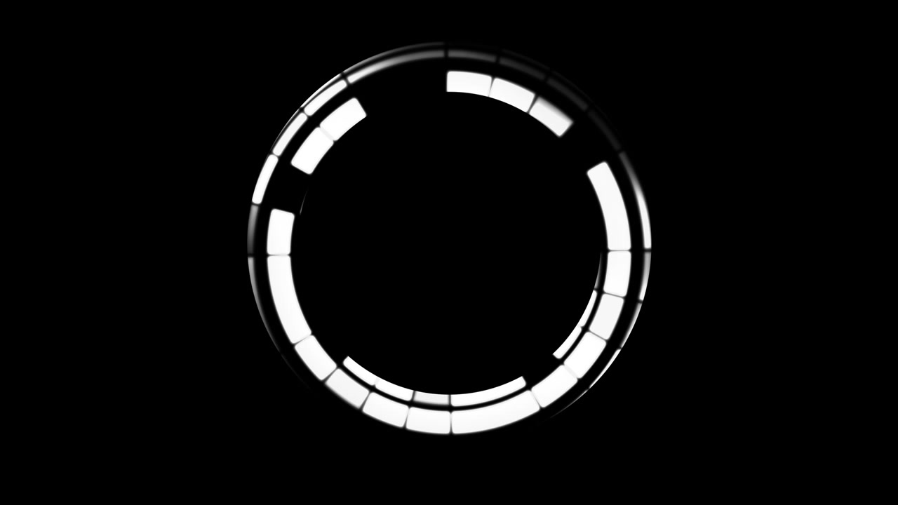 Blinking ring of lights on a black background