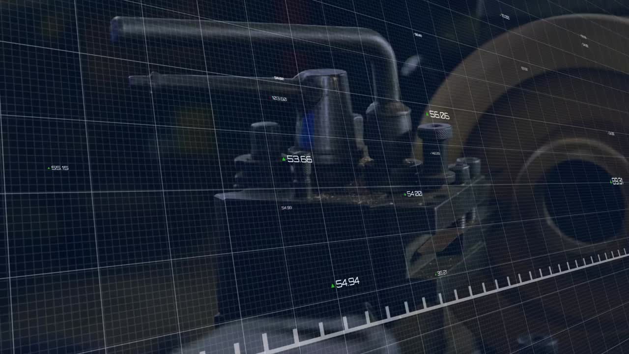 animazione dell'interfaccia digitale sull'elaborazione dei dati finanziari e sul motore