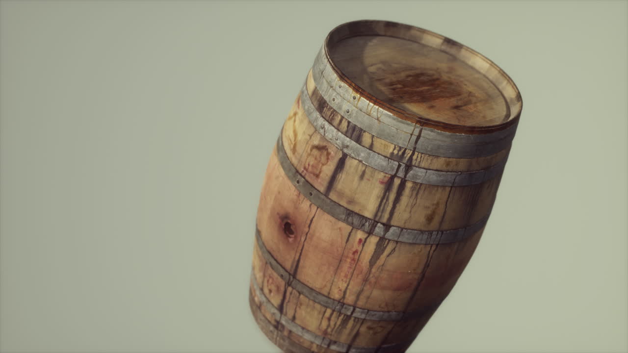 classic old rusted wooden barrel