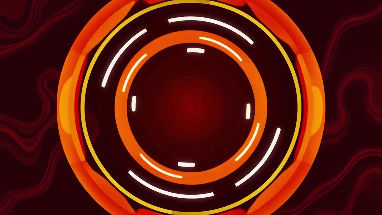 Dynamic Red and Gold Concentric Circles Animation