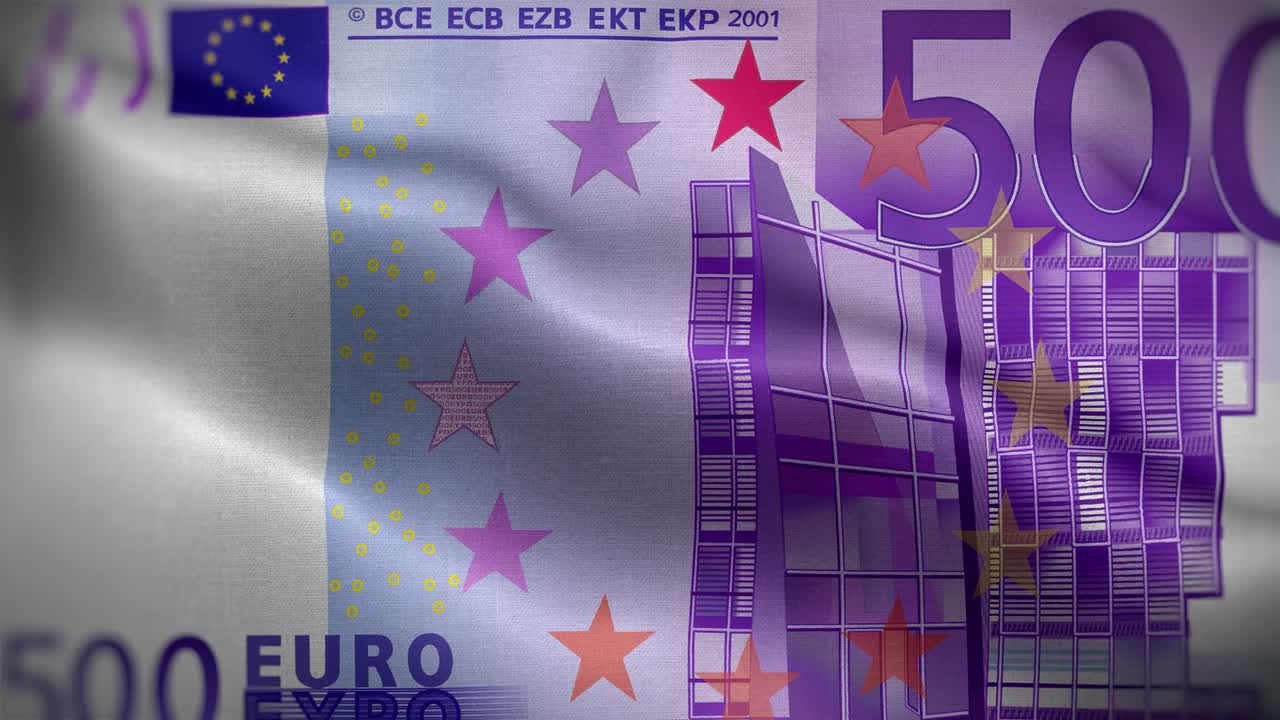 500 유로 지폐 플래그 루프 배경