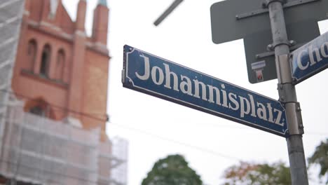 johannisplatz street sign, haidhausen district, munich, germany