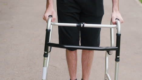 person using a walker outdoors