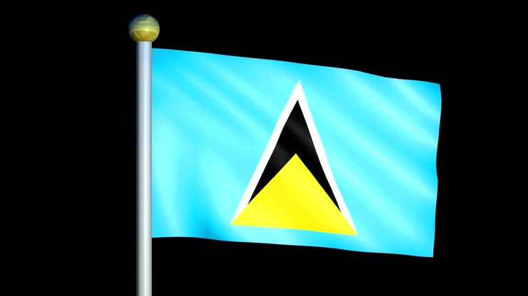 Large Looping Animated Flag of Saint Lucia