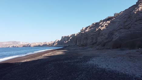 vlychada beach in santorini seen from a drone