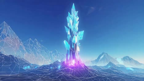 low poly crystal landscape