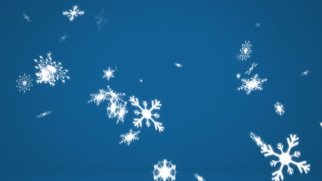 animación de nieve cayendo sobre un fondo azul