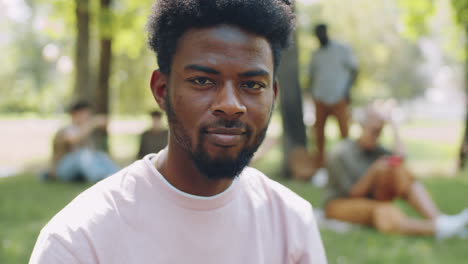 Portrait-of-Young-Afro-American-Man-in-Park