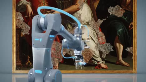 innovative robotic restoration of a historical painting: a cutting-edge approach to conserving heritage through technology and precision engineering