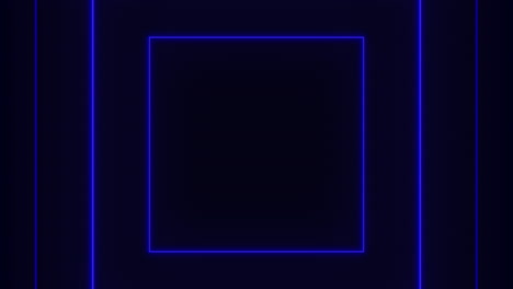 bold black square with blue outline on dark blue background