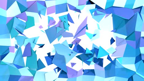 abstract simple blue violet low poly 3d split surface as cyber background. soft geometric low poly motion background with pure blue violet polygons. 4k fullhd seamless loop background