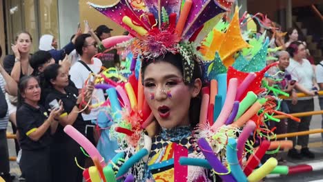 colorful parade costume contestant