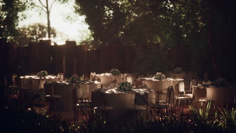 outdoor forest wedding reception