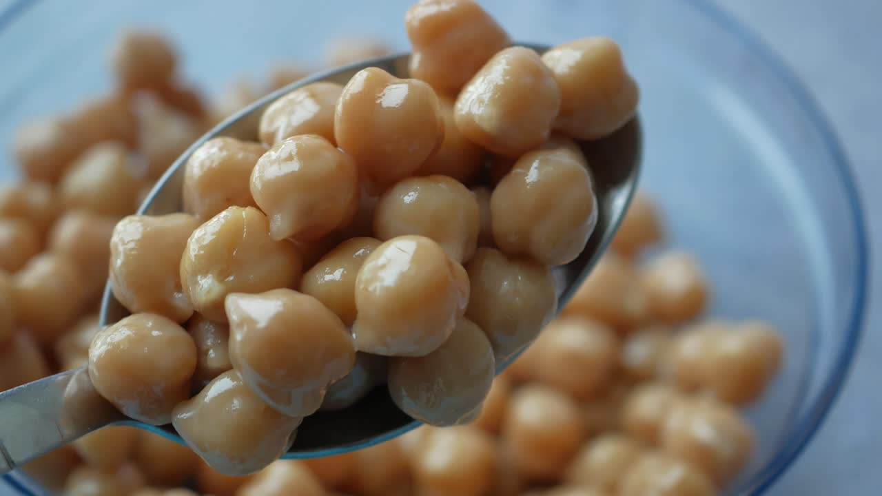 Chickpeas on a spoon