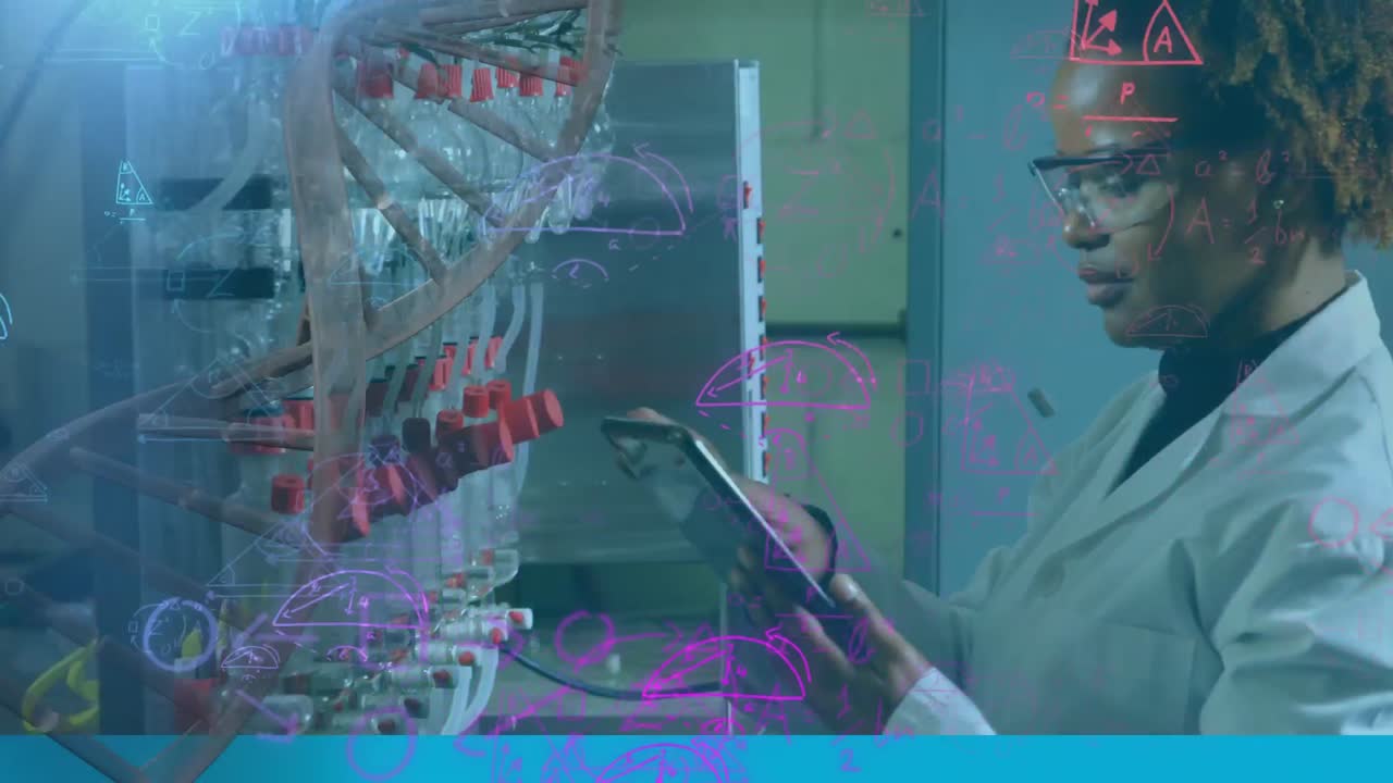la estructura del adn gira en contra de la científica que trabaja en el laboratorio.