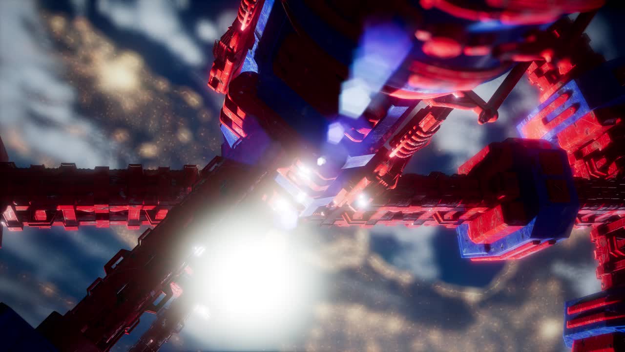 지구 위 에 있는 우주 공간 에 있는 국제 우주 정거장