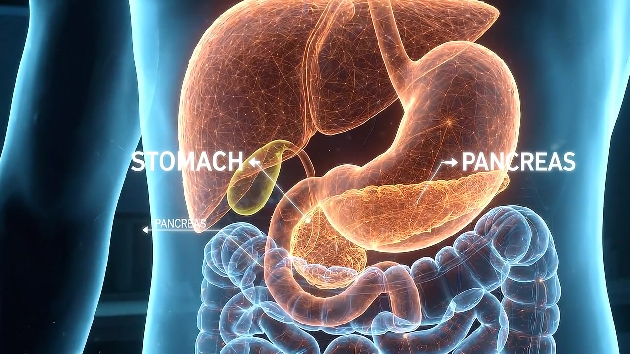 3D-Medizinische Visualisierung der Anatomie des menschlichen Verdauungssystems