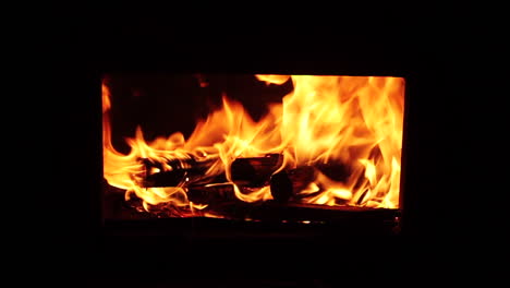 burning firewood in a wood burning stove