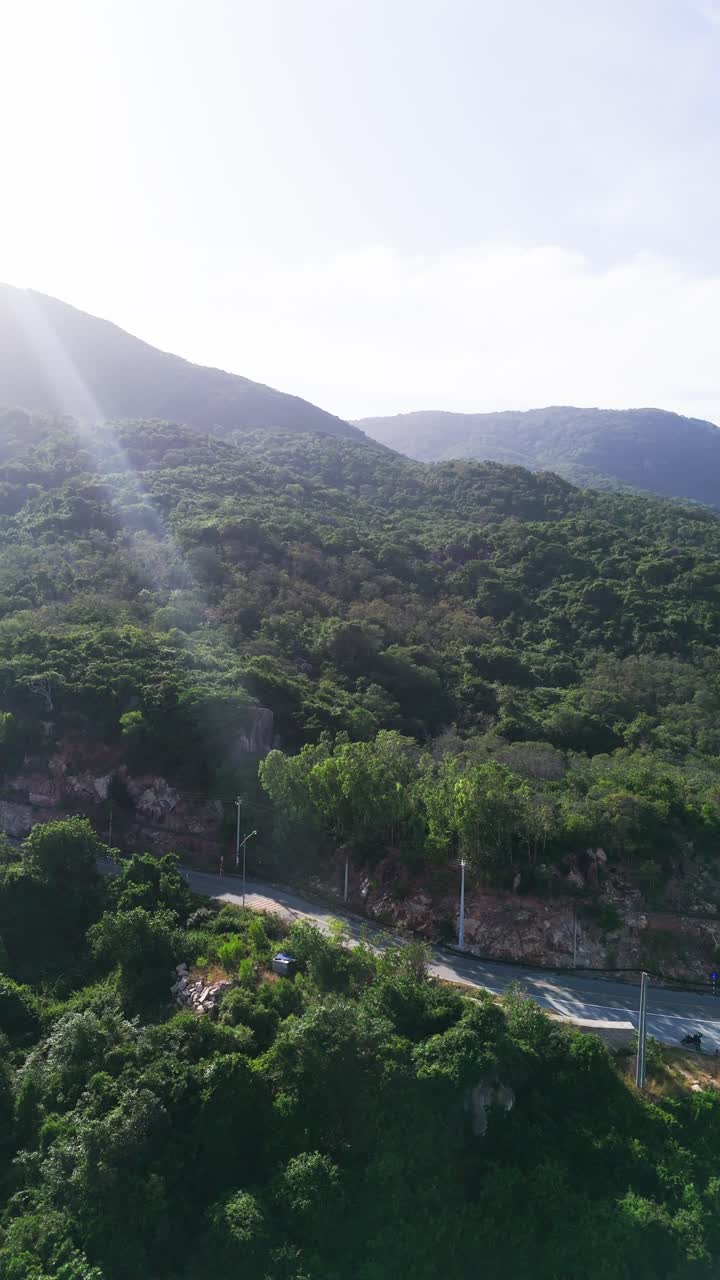 Aerial View Pan of the Mountains in Ninh HảI District.