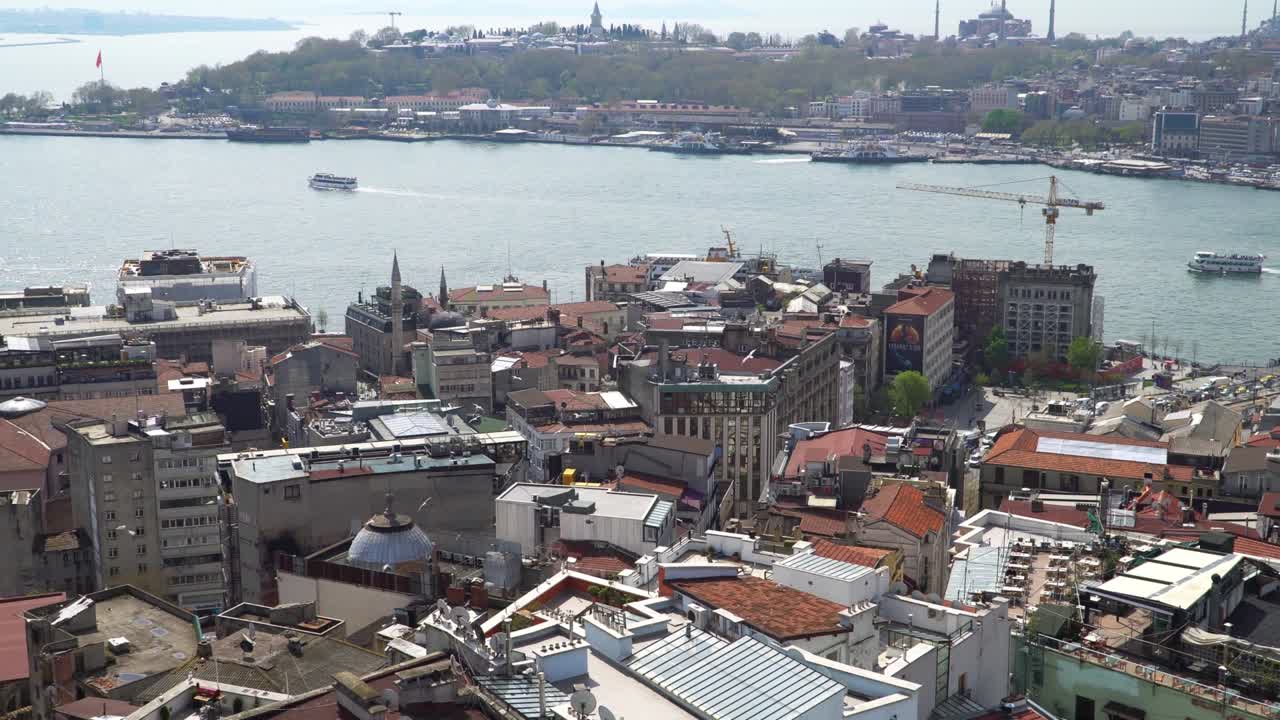 갈라타 타워에서 이스탄불의 멋진 전망.터키. 도시의 유럽 지역.