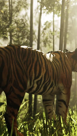 tiger in a lush forest