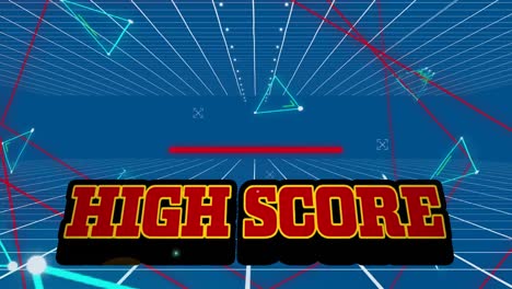 Animation-of-high-score-in-blue-space-with-lines-and-triangles