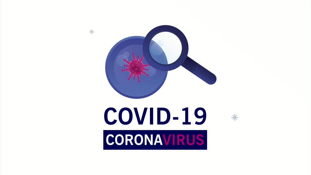 letras de la pandemia de covid-19 con lupa