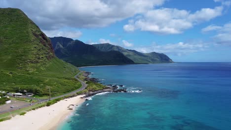 Fertige-Aufnahme-Der-Küste-Auf-Der-Westseite-Von-Oahu