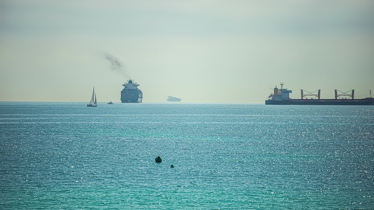 스페인 지브롤터 항구 에 있는 선박, 선박, 화물선, 페리 - 시간 간격