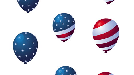 usa celebration day animation with balloons helium