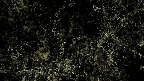 abstract off-white yellow particle loop background on black