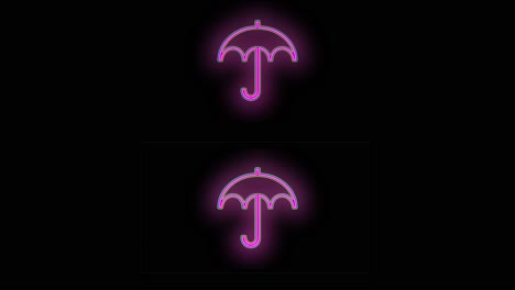 Pulsing-neon-umbrella-icons-pattern-with-led-light-in-casino-style