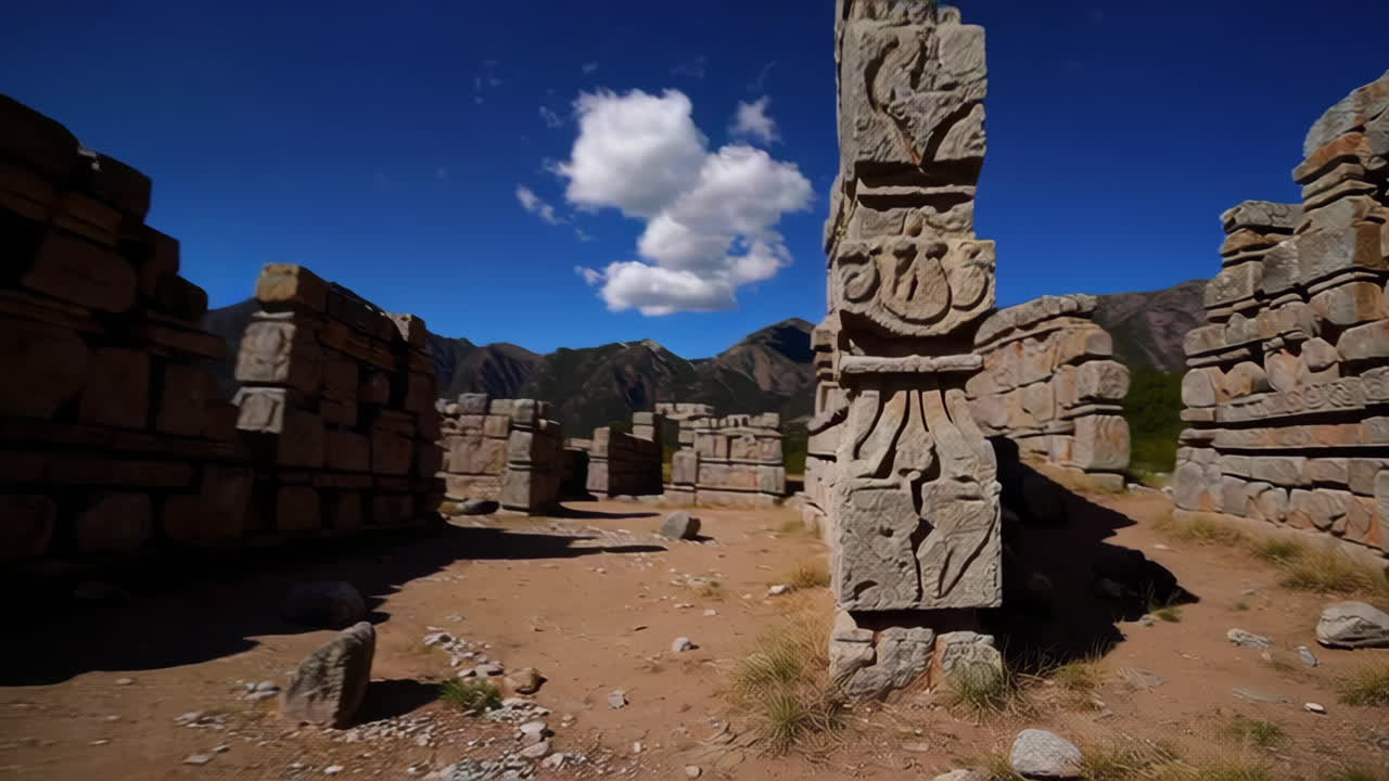 antiguas ruinas en un paisaje desértico