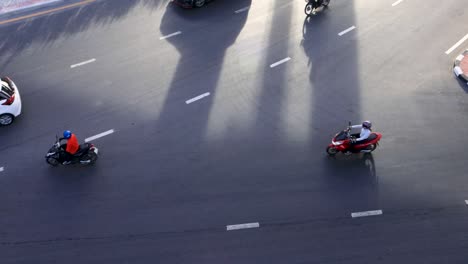 bangkok , thailand - 12 june, 2020 : high view of traffic car at wat phra sri mahatat bts station