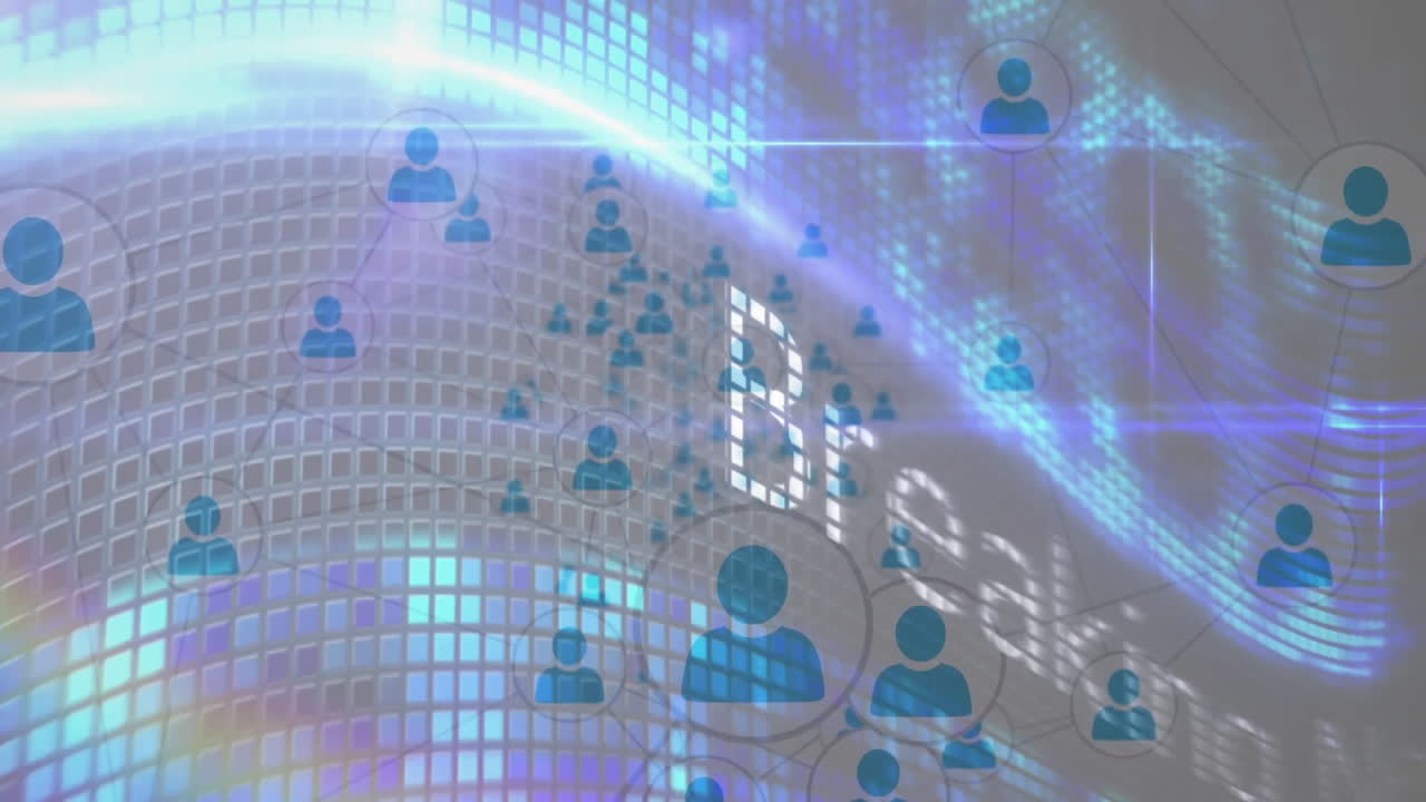 사용자 아이콘과 함께 디지털 글로브에 대한 뉴스 텍스트 애니메이션