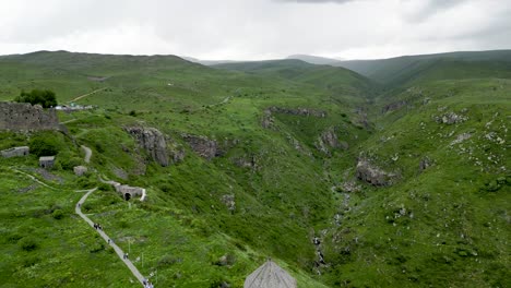 4k high resolution drone video of the beautiful amberd fortress- armenia