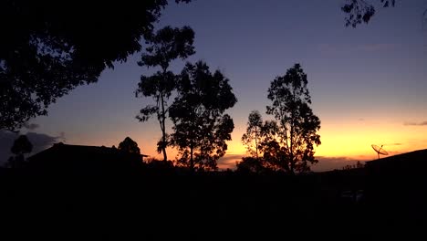 a beautiful color gradient on the sky without any high building on sight