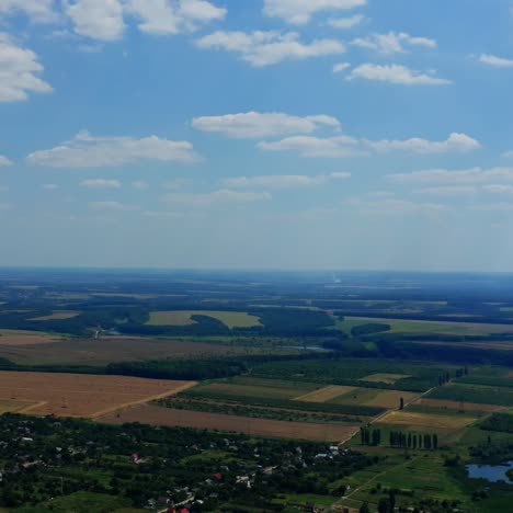 aerial view of green countryside