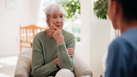 elderly woman consulting with a nurse